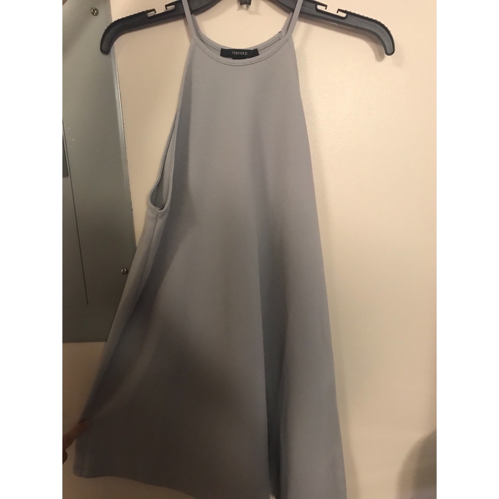 Gray high neck tank dress